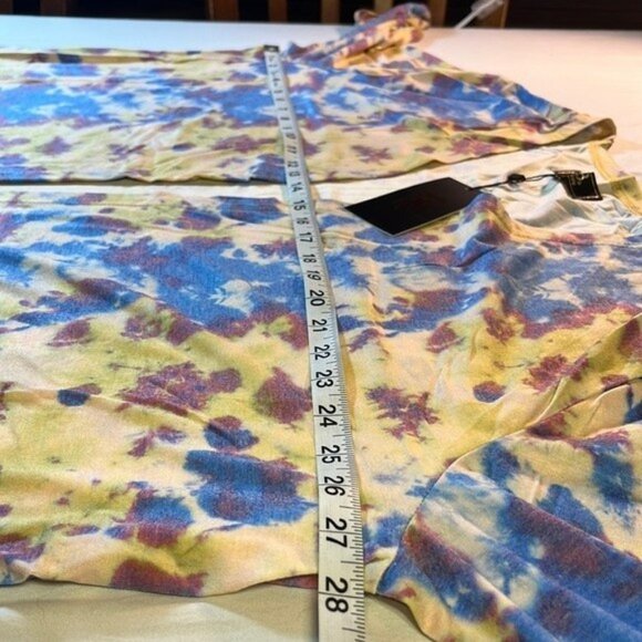 Lucky & Blessed Duster with Pockets, Blue Yellow and Purple Tie Dye, NWT 2X - Picture 5 of 9
